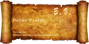 Balás Vivien névjegykártya